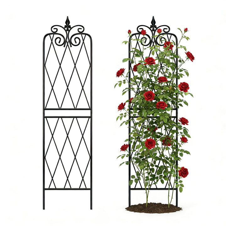 2 Pack 71" H x15 W Trellis,Black Garden Trellis for Climbing Plants Outdoor Metal Frame Sturdy Trell