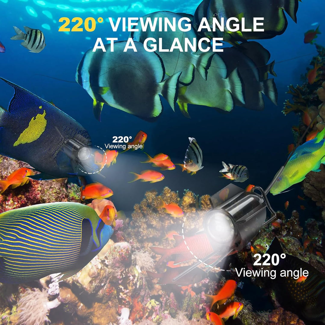 Unterwasserkamera Angeln Fischfinder mit IPS Display,Fish Finder 220° Weitwinkel Infrarot Nachtsicht