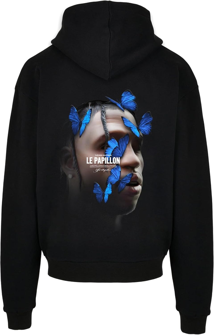Mister Tee Herren Le Papillon Heavy Oversize Hoody XS Schwarz, XS Schwarz
