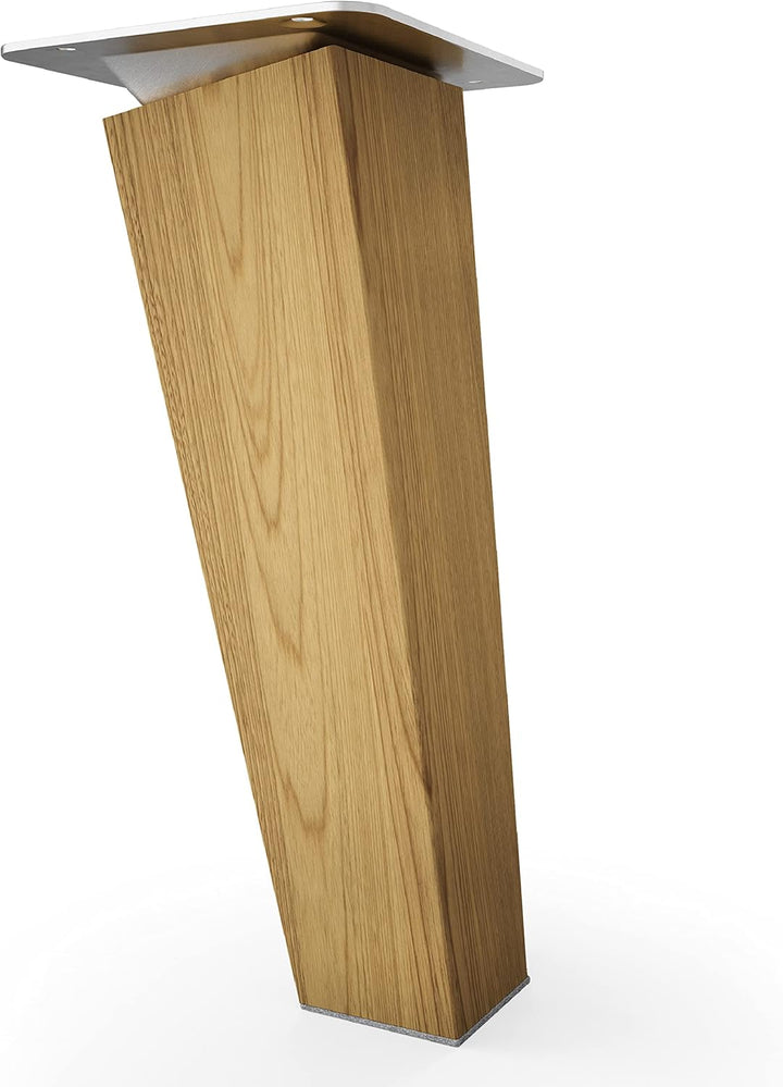 Sossai® Holz-Tischbeine - Clif Square | Öl-Finish | Höhe: 15 cm | HMF4 | eckig, konisch (schräge Aus