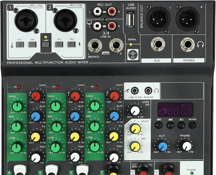 TaNeHaKi DJ Mixer 4 Kanal Sound Mixer Bluetooth Audio Mixer 4 Kanal Musikmixer Bluetooth Mini Audio