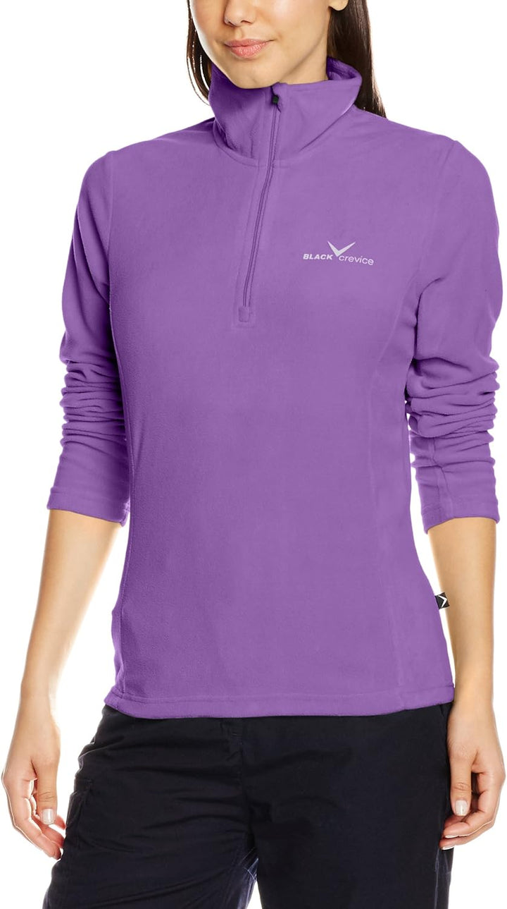 Black Crevice Damen Fleece-Skirolli I Ski-Pullover für Damen Grössen I Damen-Funktionsshirt I Damen