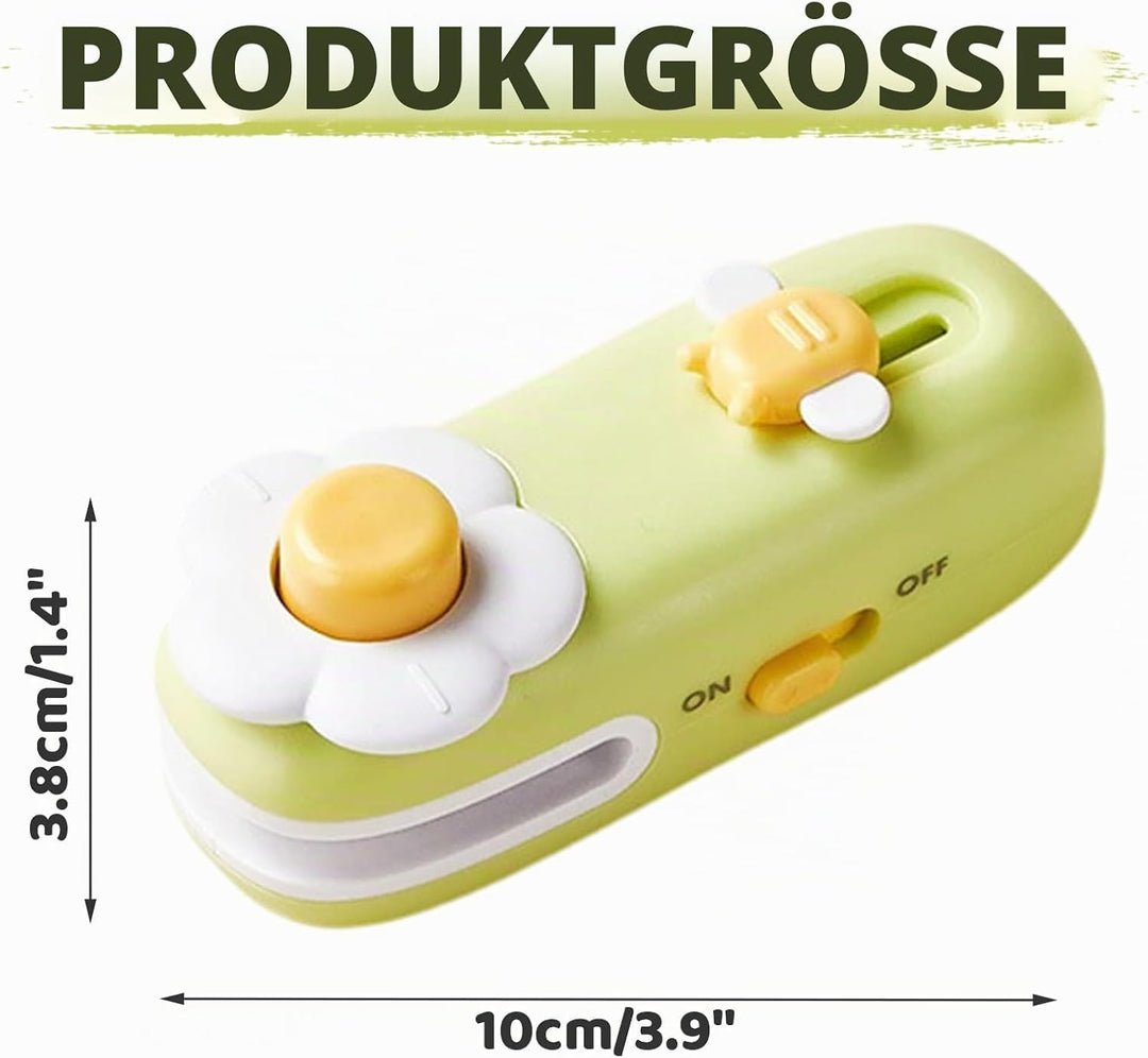 Mini Folienschweissgerät, USB Aufladung, 2 in 1 Hand Versiegelungsmaschine mit Cutter, Vakuumiergerä