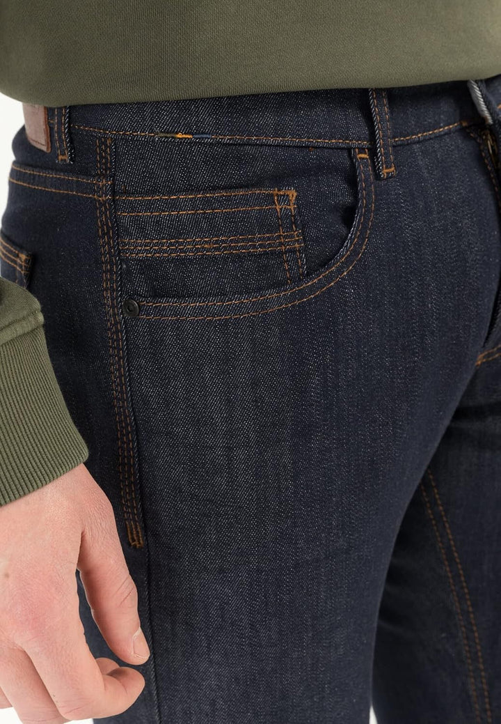 camel active Herren Slim Fit 5-Pocket Jeans 29W / 32L Dunkelblau, 29W / 32L Dunkelblau