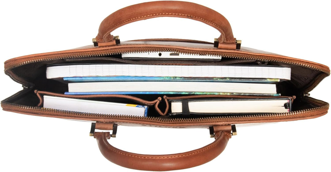 STILORD 'Clover' Arbeitstasche Damen Leder Elegant Business-Tasche Vintage Laptoptasche 13,3 Zoll Do