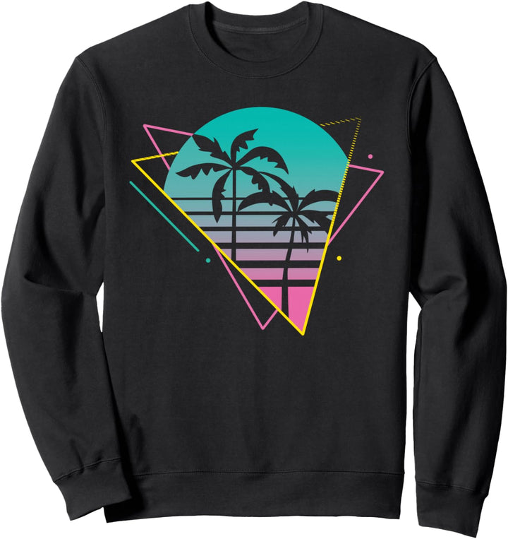Vaporwave 80s 90s Retro Design - Retrowave Palm Trees Sweatshirt