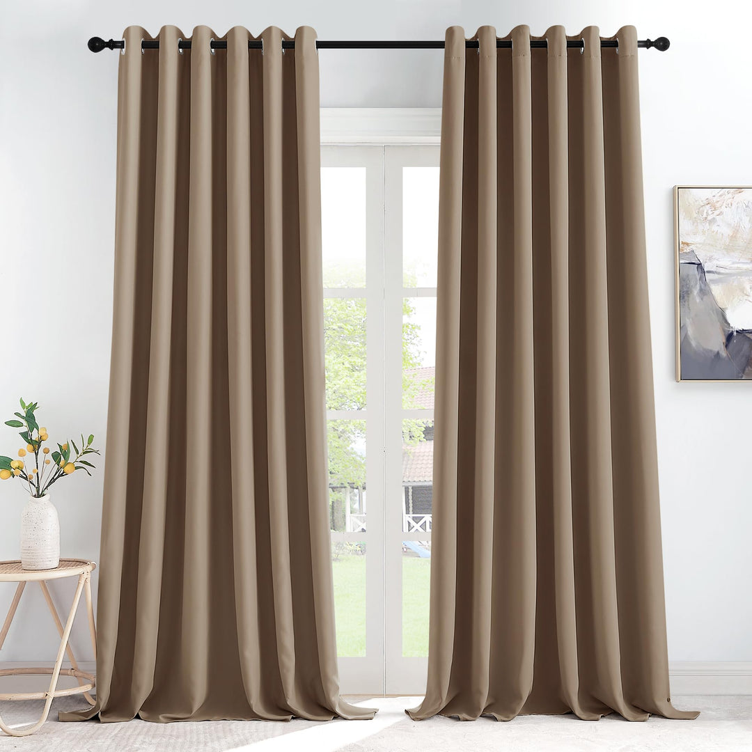 KGORGE Verdunklungsvorhänge Thermogardine mit Ösen Gardienen 2-Set Set 245 x 200 cm(HxB) Wärmeisolie