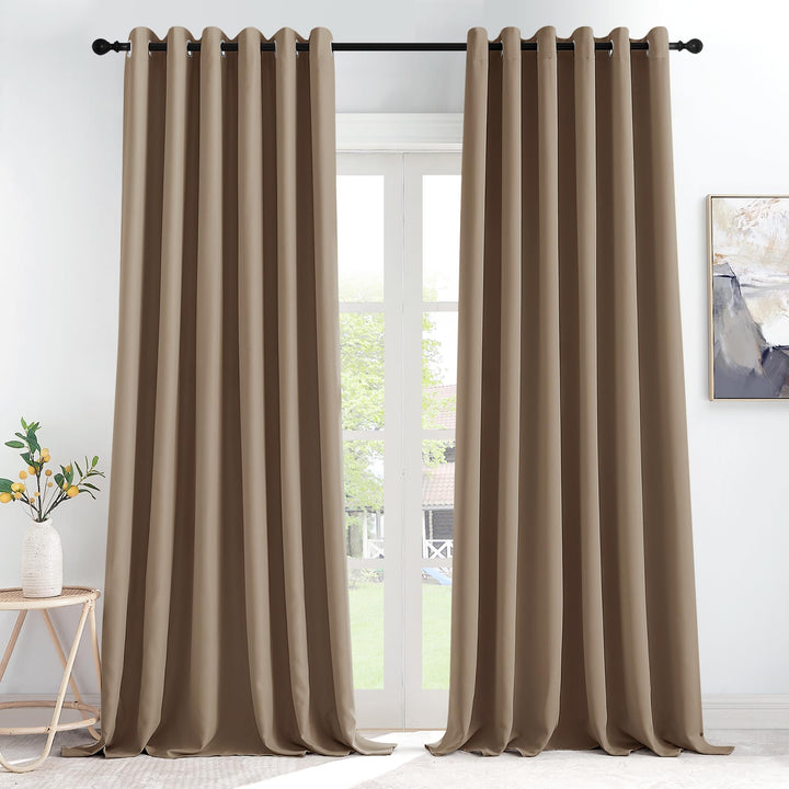 KGORGE Verdunklungsvorhänge Thermogardine mit Ösen Gardienen 2-Set Set 245 x 200 cm(HxB) Wärmeisolie