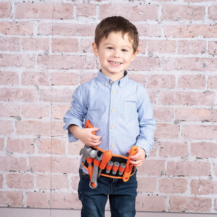 Smoby - Black+Decker - Werkzeuggürtel - Verstellbarer Gurt - Kinderspielzeug Basteln - 14 Zubehörtei