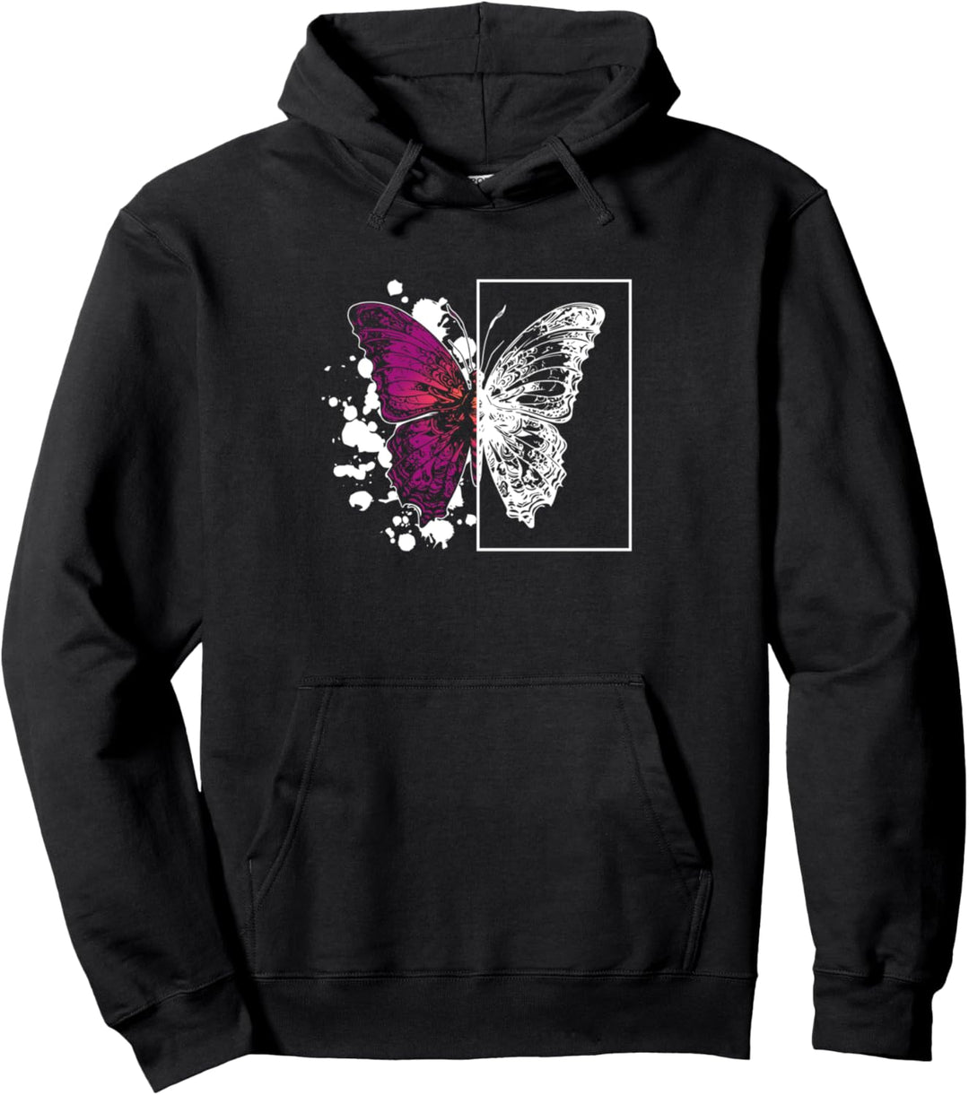 Bunte Schmetterlings-Illustration, Naturtiere Pullover Hoodie