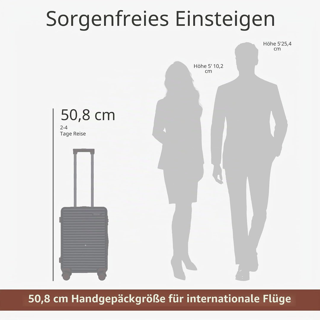 Ruausine Handgepäck Flugzeugtauglich Hartschalenkoffer mit 4 Spinner-Rollen Leichter Kleiner Reiseko