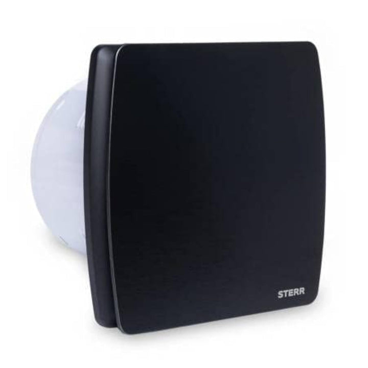STERR Badezimmerlüfter LFS150-QB 150 mm mit Rückschlagklappe Schwarz - Leiser Badlüfter BASIC 150 mm