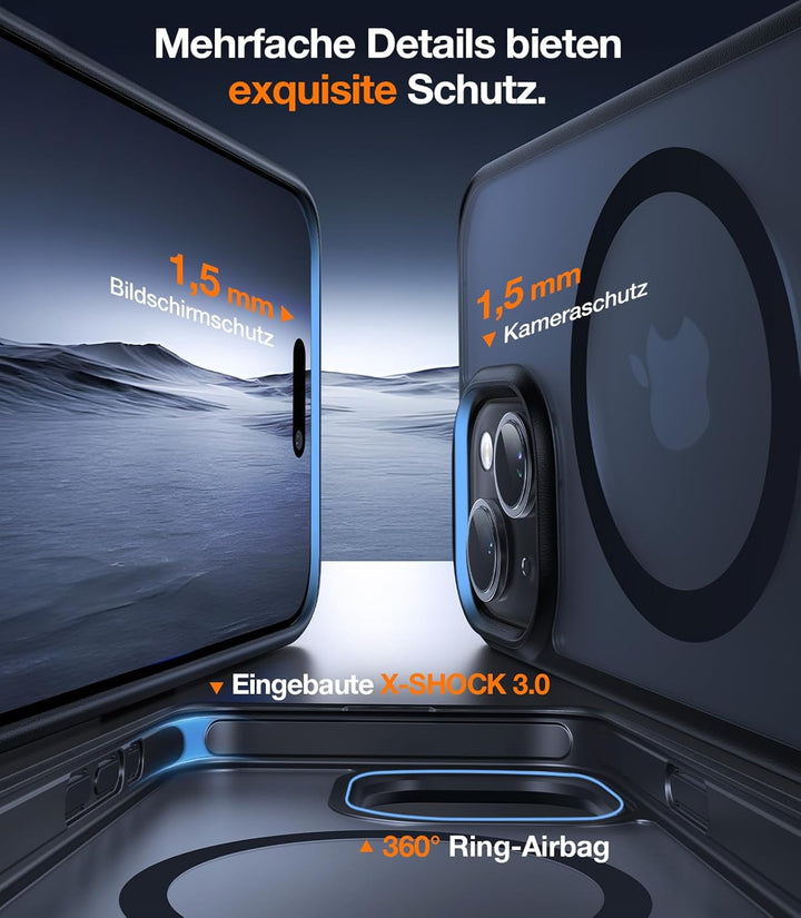 TORRAS für iPhone 13 Hülle für Zertifizierte Magnetkraft Militärschutz Upgrade mit Titan-Ständer Dün