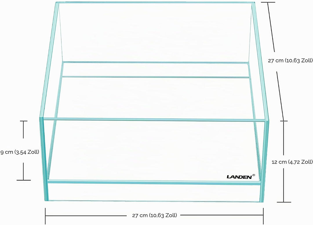 LANDEN Glas-Luft-Aquarium-Tank, Multi-SceneLandschafts-Aquarium, randlos, eisenarmer, Flacher Tank,