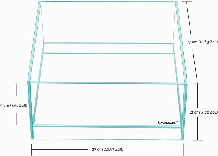 LANDEN Glas-Luft-Aquarium-Tank, Multi-SceneLandschafts-Aquarium, randlos, eisenarmer, Flacher Tank,