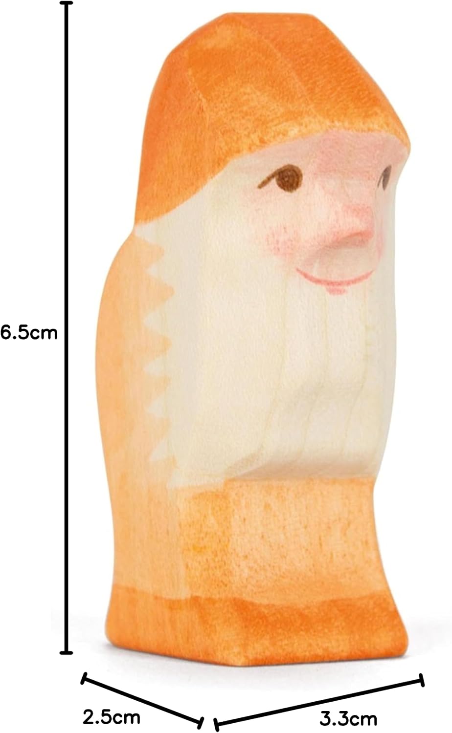 Ostheimer - 25044 - Zwerg Orange, Holz, Handarbeit, 6,5cm x 3,3cm x 2,5cm