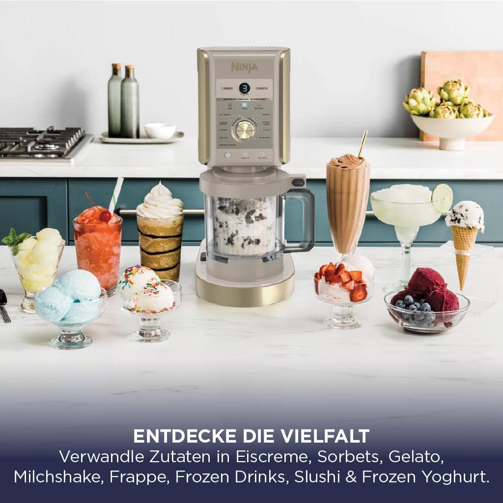 Ninja CREAMi Deluxe Eismaschine mit 2 Behältern, 10 Funktionen, Dessert & Ice Cream Maker für Eiscre