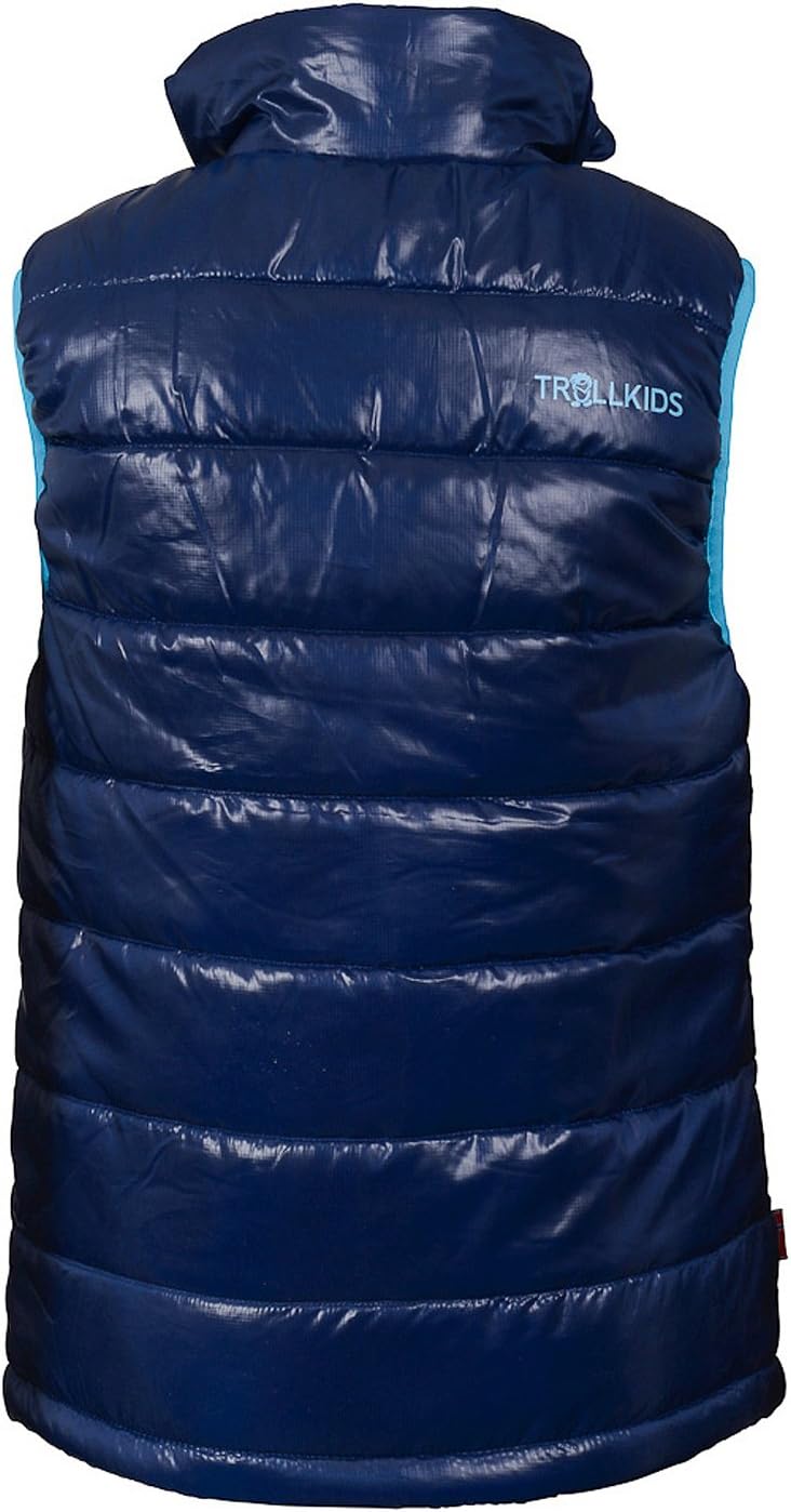 Trollkids Kinder wasserdichte gefütterte Polyfiber-Jacke Trondheim 92 Marineblau / Hellblau, 92 Mari