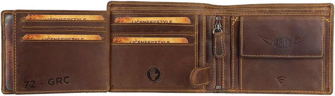Greenburry Racing Collection Dallas Geldbörse RFID Leder 12,5 cm Brown, Brown