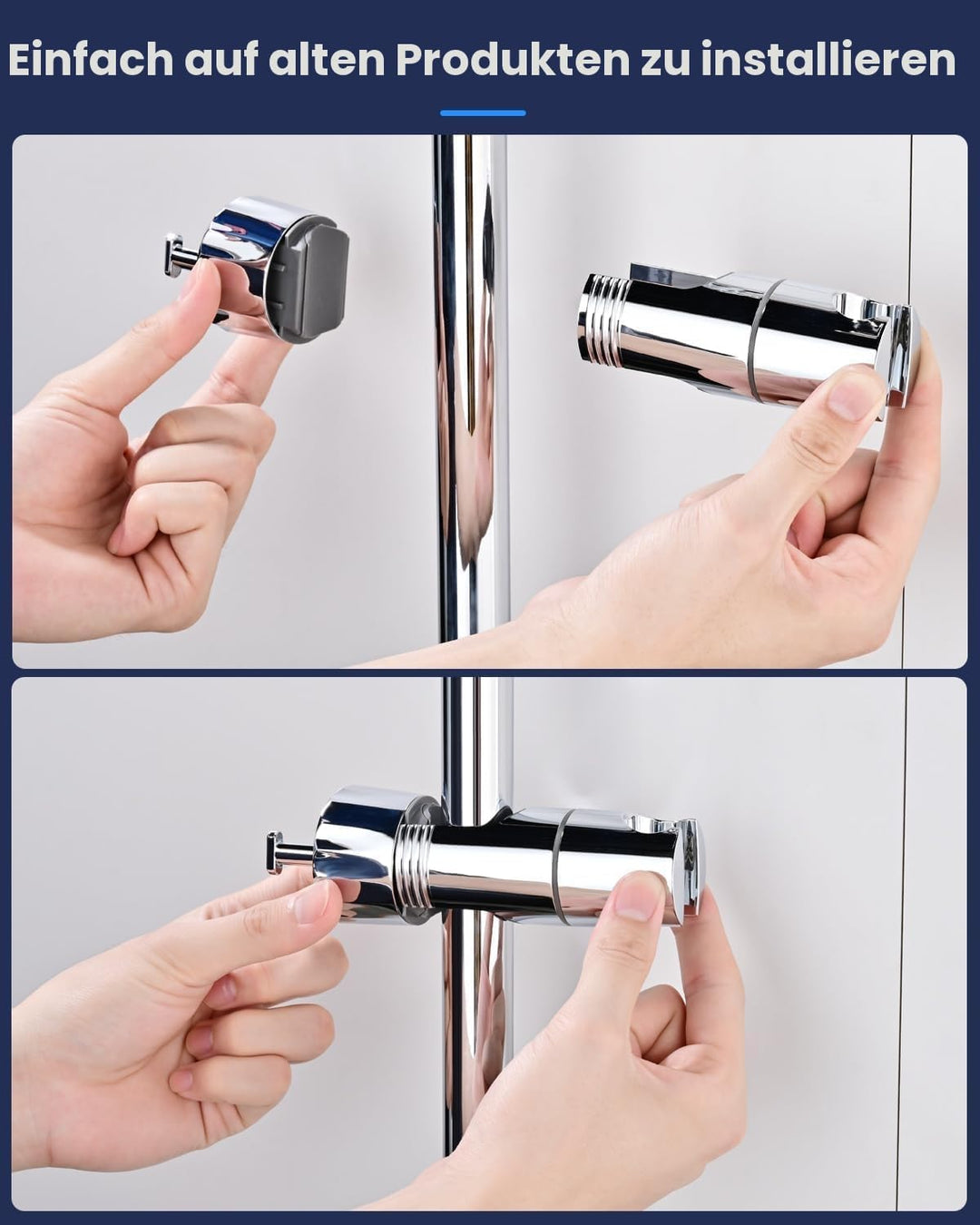YEAUPE Universal Duschkopf Handbrause Halterung - Brausehalter ohne Bohren, Verstellbar Duschhalteru