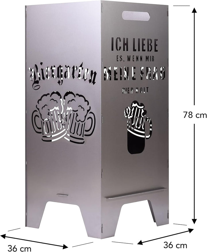 Feuertonne Mit Lustigem Motiv | Stabiles Stecksystem Mit Tragegriffen | Robust & Aus Hochwertigem St
