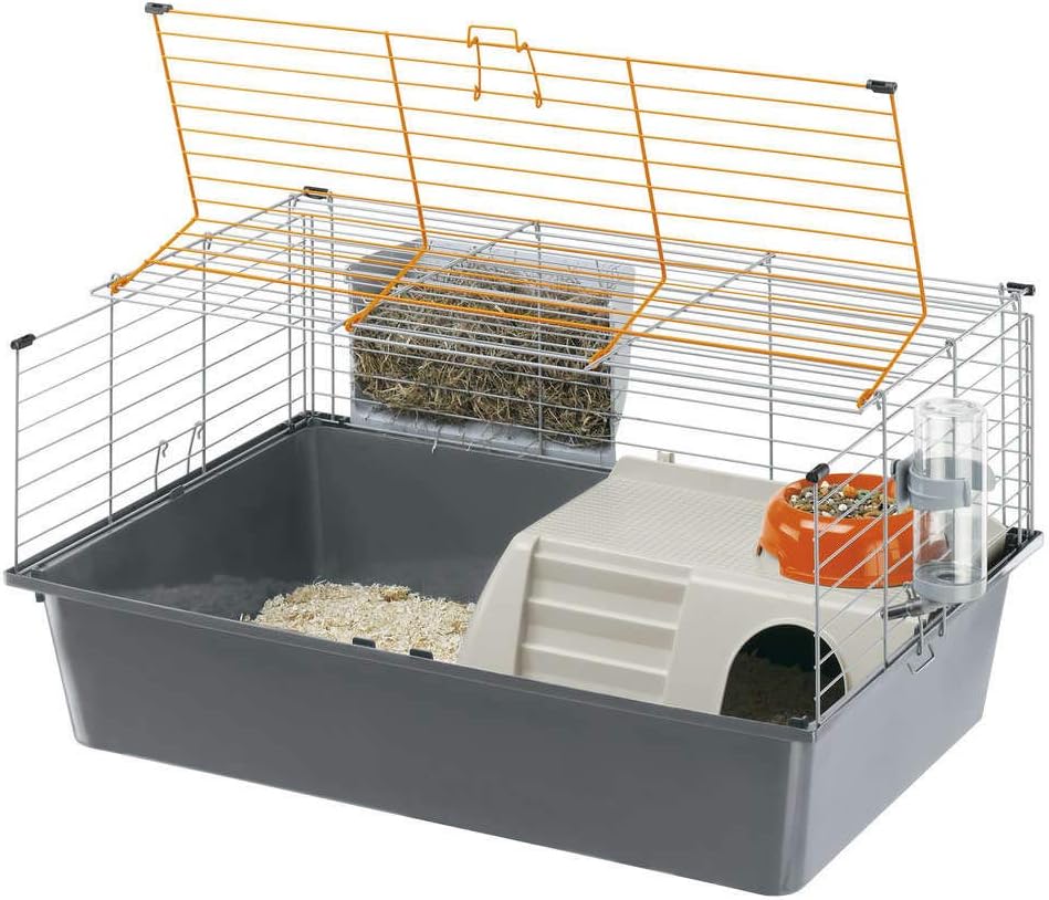 Ferplast Meerschweinchenkäfig, Kleintierkäfig, CAVIE 15 Kleintierzubehör inklusive, 70 x 47 x h 38 c