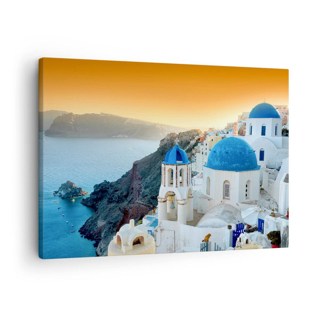 Bilder auf Leinwand Santorini Griechenland Urlaub Insel Leinwandbild 70x50cm Wandbilder Dekoration W