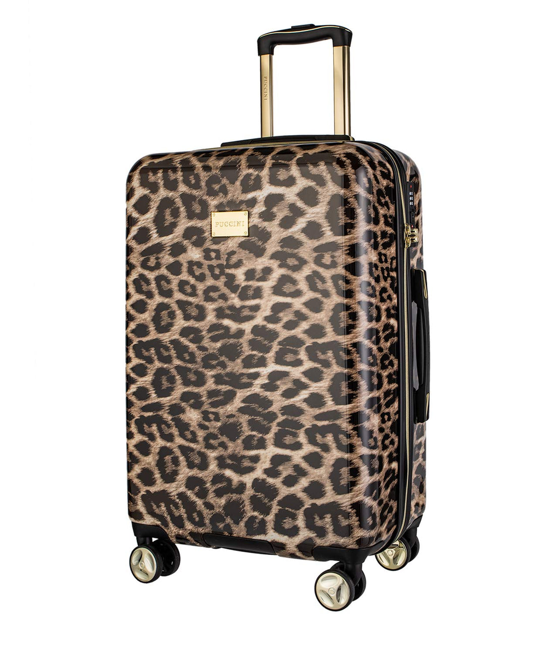 Koffer Reisekoffer Hartschalen Trolly Puccini® Beverly Hills (Leopard Beige 6, Mittelgross) Leopard