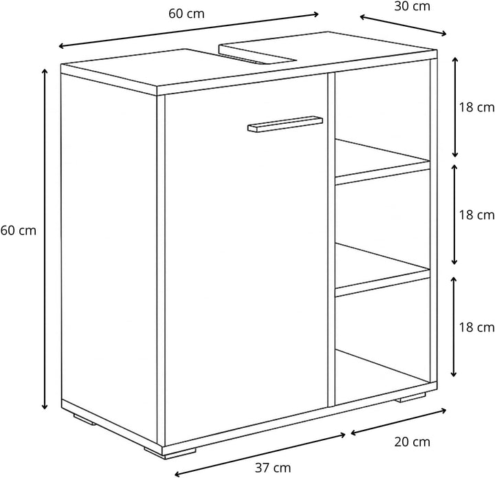 Badezimmer Badmöbel Neptunes Schwarz - Unterschrank Badmöbelset, Schwarz