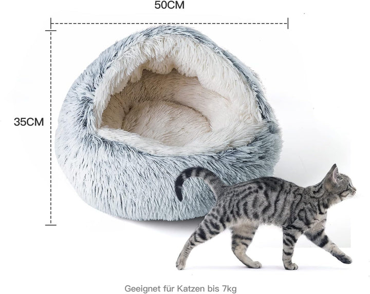 CATISM Katzenbett Flauschig Katzendecke, 50cm Gemütlich Katzenbett für grosse Katzenkätzchen Washbar