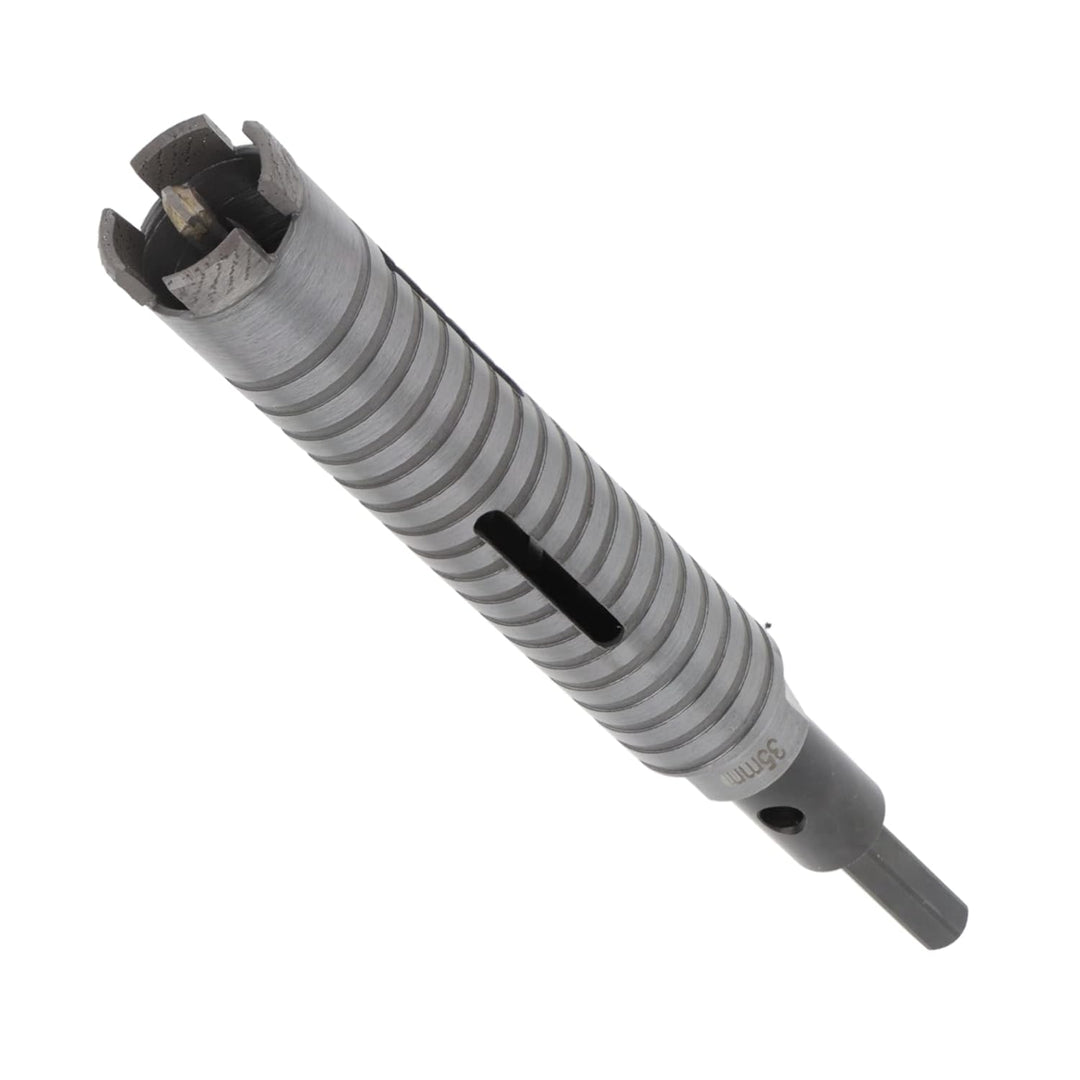 PRODIAMANT Diamant Bohrkrone ø 35mm Nutzlänge 150mm mit 6-Kant Adapter lasergeschweisst für trocken