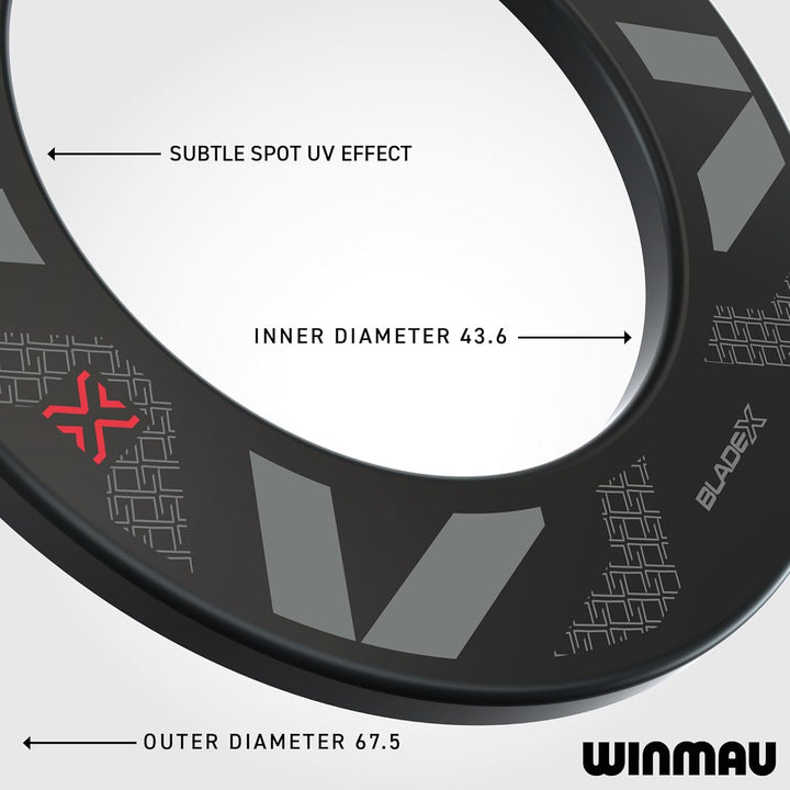 WINMAU Blade X Dartscheibe Schutzring – 360° Dartboard-Wandschutz – Stossabsorbierender Schaumstoff