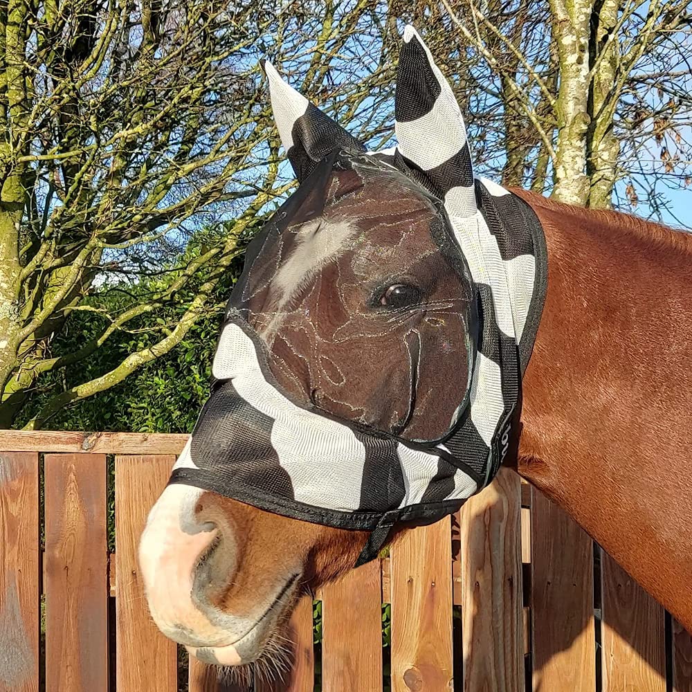 Bucas Buzz-Off Zebra Mask & Ears - Zebra XS, XS