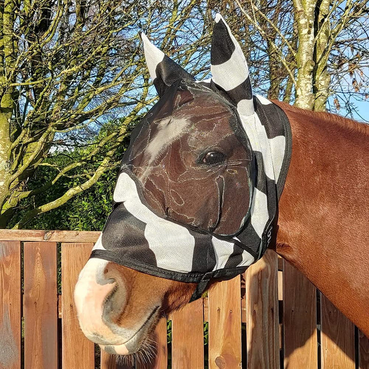 Bucas Buzz-Off Zebra Mask & Ears - Zebra, S
