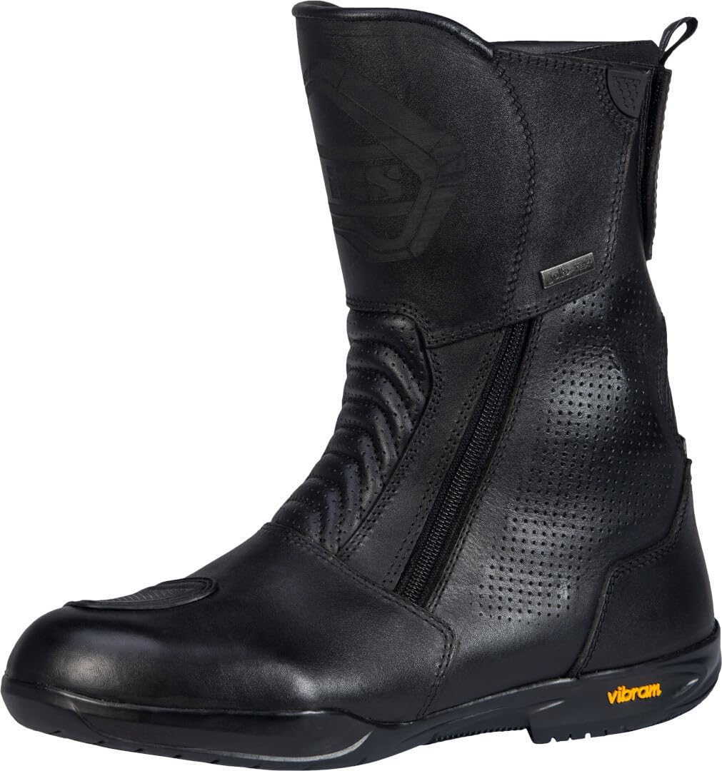IXS Nordin-ST 2.0 Tour Stiefel – Wasserdicht – Rindleder – Vibram-Sohle 42 EU Schwarz, 42 EU Schwarz