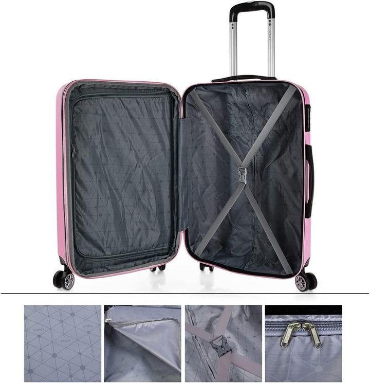 ITACA - Trolley Handgepäck Cabin Trolley Koffer Reisekoffer Hartschalenkoffer mit Zahlenschloss - Ka