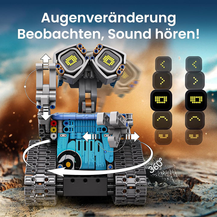 Sillbird 5-in-1-Technik Roboter Kinder für Jungen, Programmierbares Bauspielzeug mit App-Fernsteueru