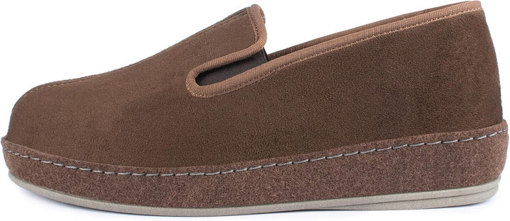 SCHAWOS Herren Filz Hausschuh 6070 warm gefüttert Schurwolle 43 EU Braun, 43 EU Braun