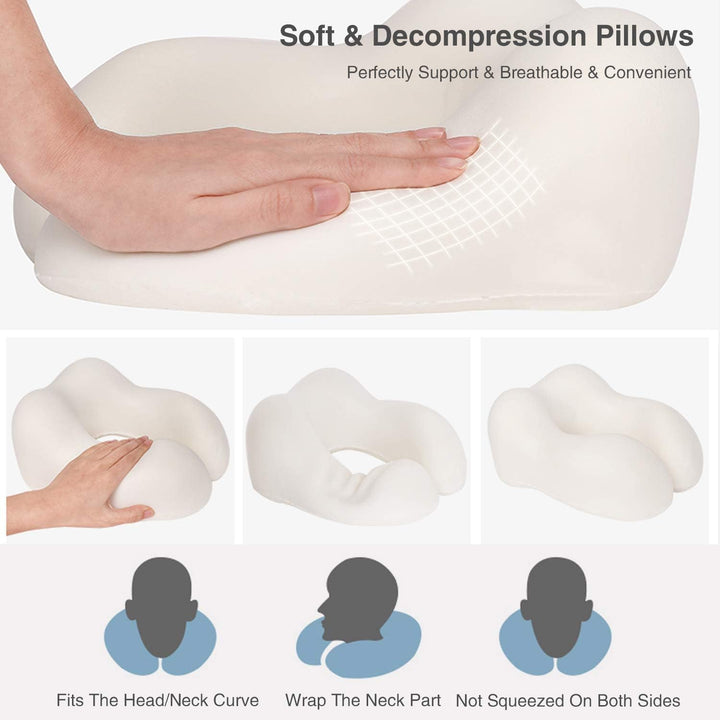 FANDARE Nackenkissen Reisekissen aus Memory-Schaum Neck Pillow Damen Herren Jugendliche Nackenhörnch
