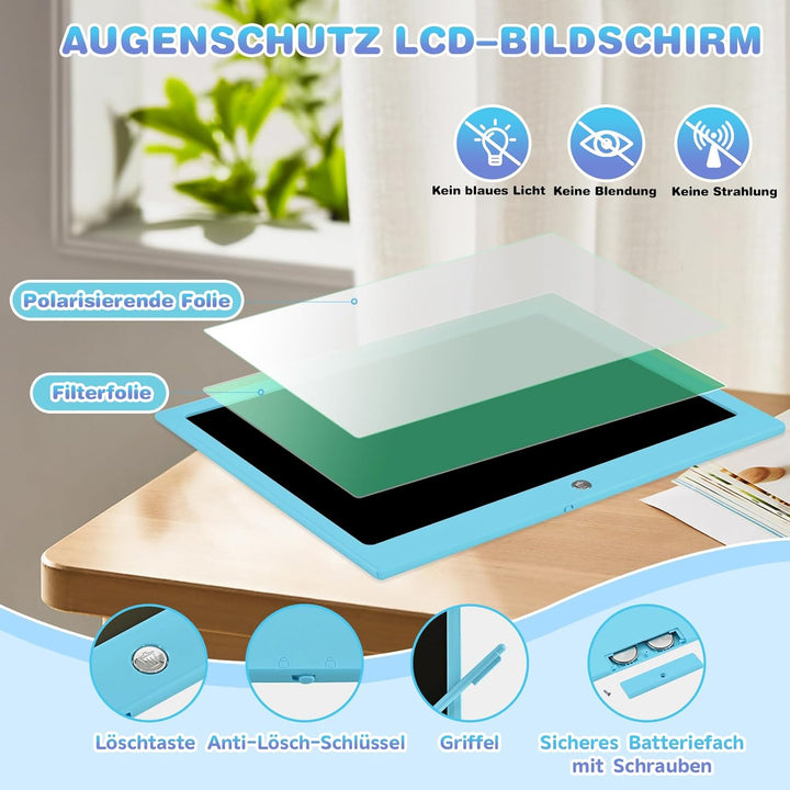 15 Zoll LCD Schreibtafel Kinder, RaceGT Schreibtafel Kinder, Maltafel Zaubertafel, Zeichenblock Kind