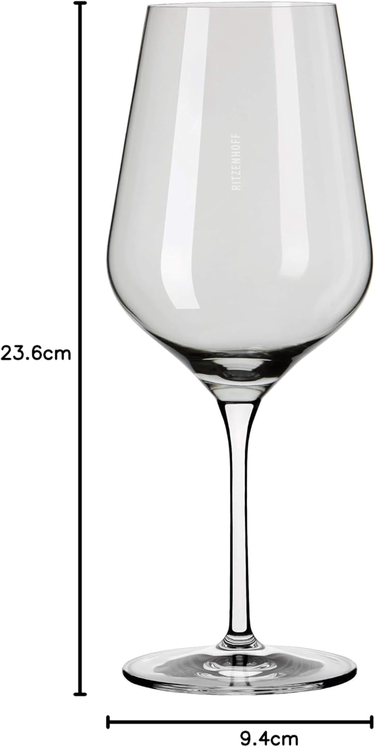 RITZENHOFF 3631002 Rotweinglas 500 ml – Serie Fjordlicht Nr. 2 – 2 Stück mit Farbverlauf Grey – Made