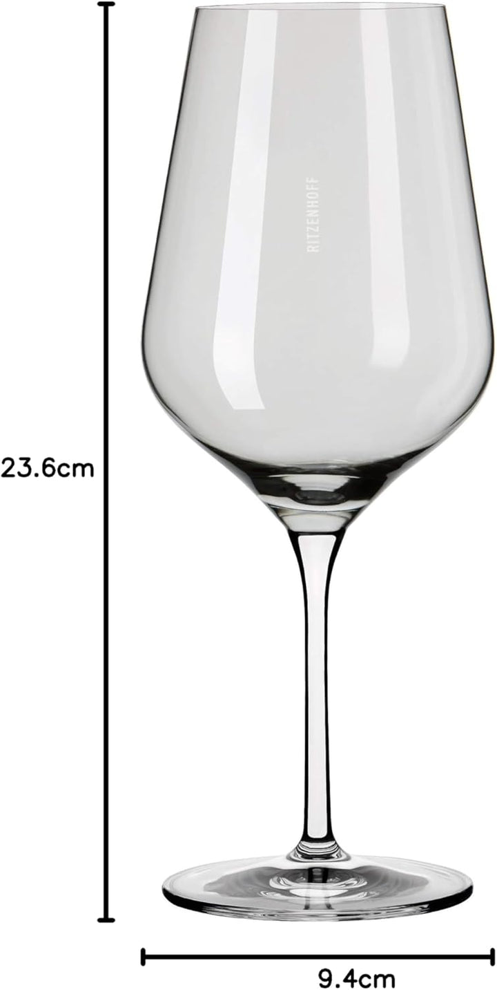 RITZENHOFF 3631002 Rotweinglas 500 ml – Serie Fjordlicht Nr. 2 – 2 Stück mit Farbverlauf Grey – Made