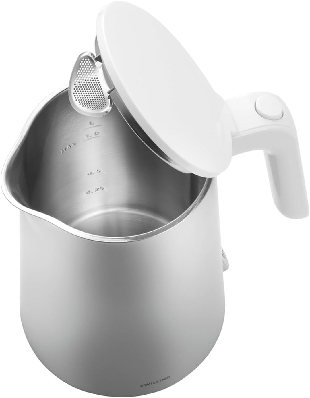 ZWILLING ENFINIGY Wasserkocher mit Edelstahl-Kalkfilter & Überhitzungsschutz, kabellos, 1850 Watt, 1