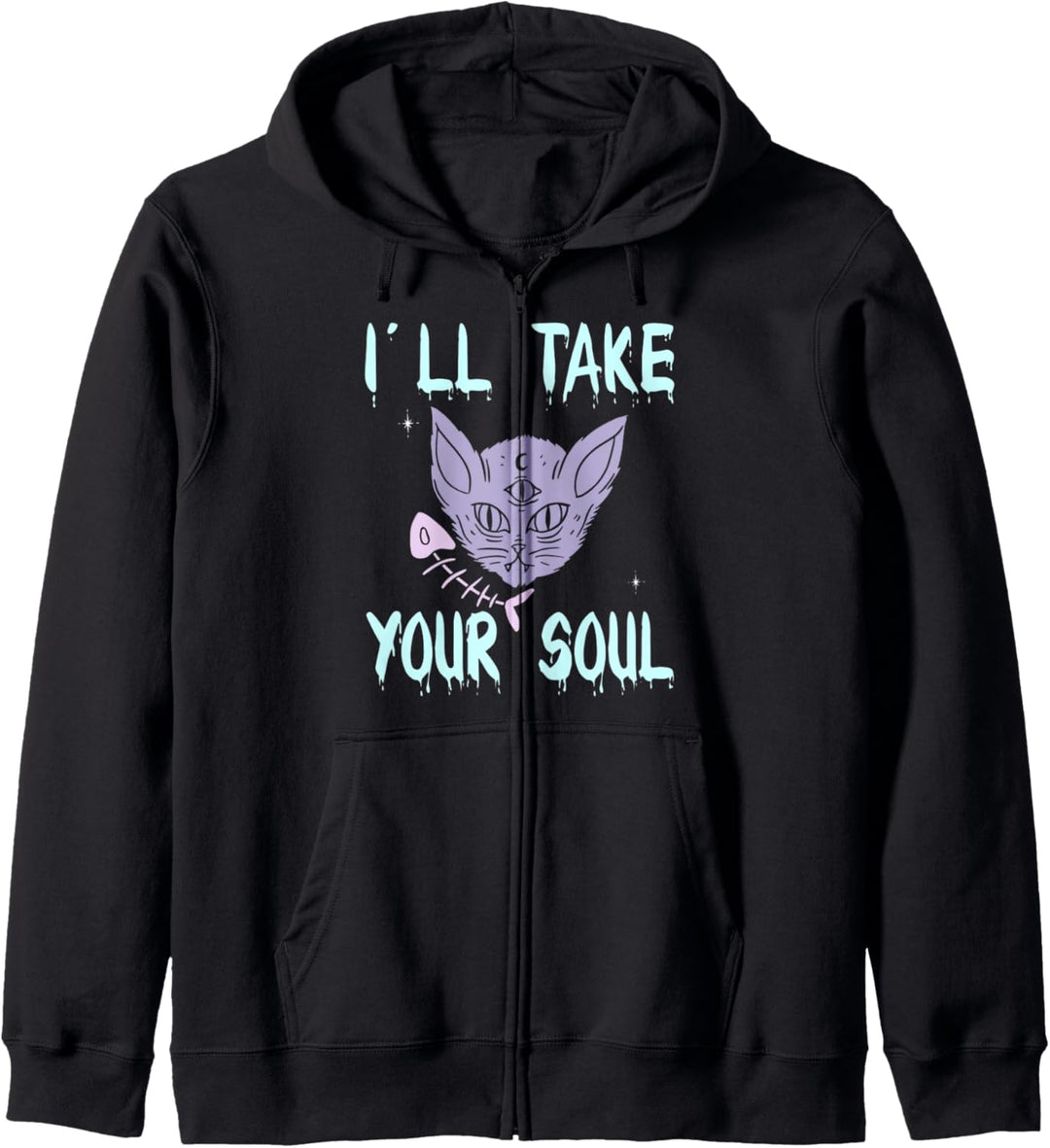 Niedliche Pastell-Gothic-Katze Kawaii I´ll take your soul Kapuzenjacke