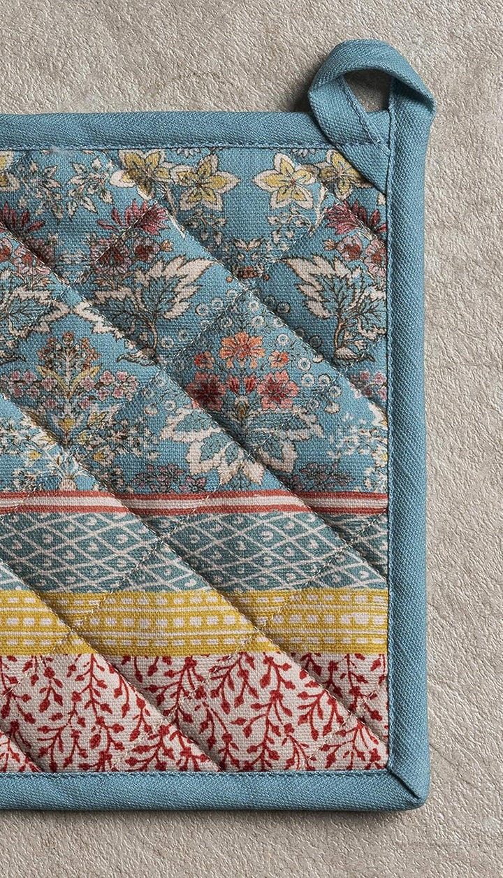 Maison d'Hermine Topflappen-Set, 100% Baumwolle, hitzebeständig, 20 cm x 20 cm, mit Schlaufe zum Gri