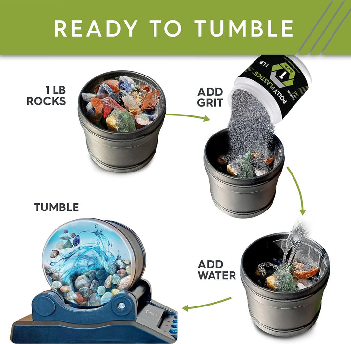 Polly Plastics Rock Tumbler Tumbling Media Grit Kit in Heavy Duty Resealable Bags