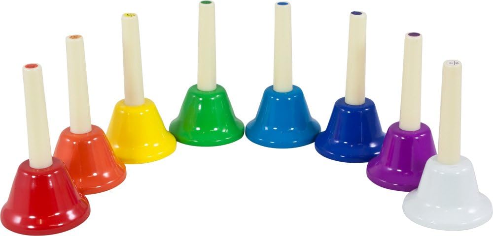 Percussion Workshop Handglocken für C-Dur-Tonleiter in entsprechenden Farben (für jeden Ton andere F