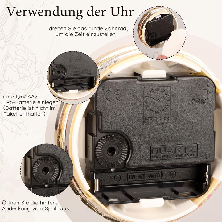 TUZELIYA Diamantene Hochzeit Geschenke, Jahrestag Quarzuhr, 60. Hochzeitstag Geschenke mit Grusskart