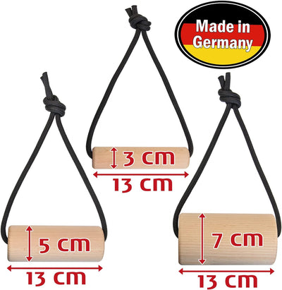 ALPIDEX 2er Set Holz Griffkrafttrainer Trainingsgriffe belastbar bis 150 kg - Durchmesser 3 cm 5 cm