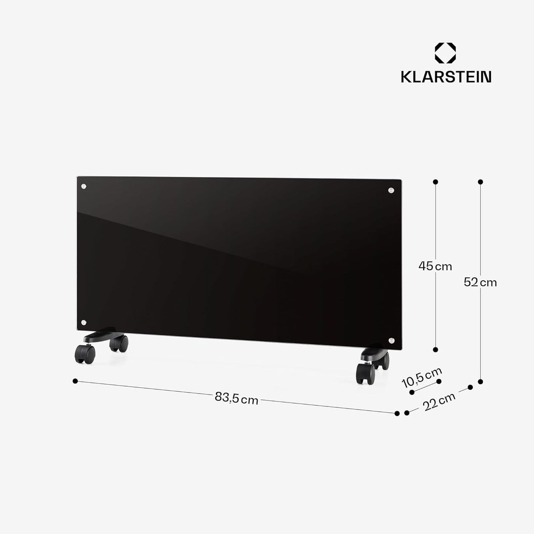 Klarstein Elektroheizung, Konvektor-Heizung mit Bodenrollen, Mobile Elektroheizung Energiesparend, S